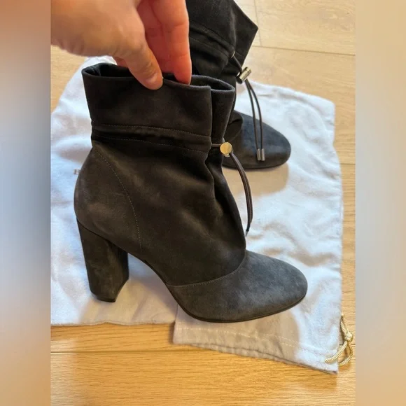 GIANVITO ROSSI Maeve Grey suede ankle boots Size 37 6.5 - Picture 4 of 7